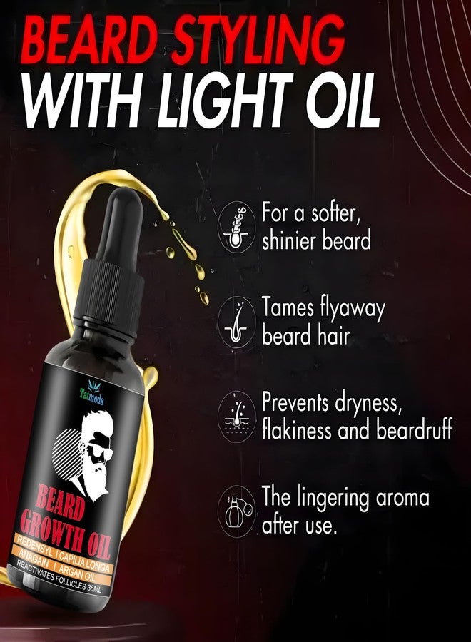 Tatmods Beard Growth Oil for Men - 30ML | 15 Natural Oils & Vitamin E | Softens, Strengthens & Promotes Thicker Beard | Non-Greasy & Fast-Absorbing - Image 3
